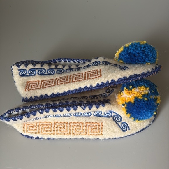 Minas Traditional Greek Woollen Slippers Size 38 NEW! - Picture 6 of 8